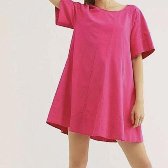 Free People Dresses & Skirts - Free People Hot Pink Becca Style Zipper Back Mini Dress - Size - Small